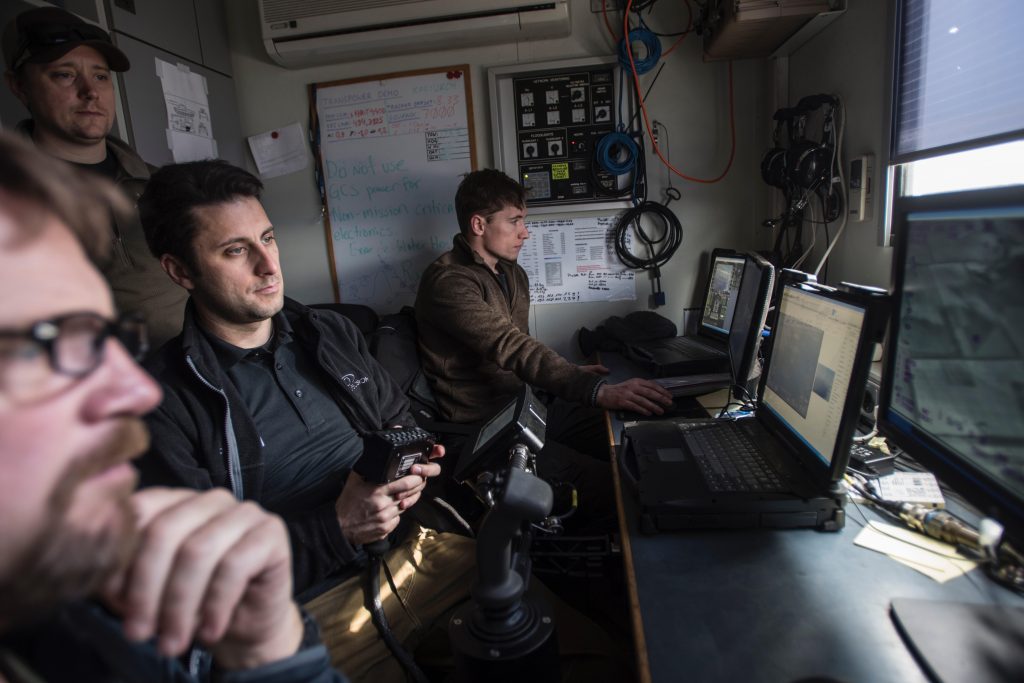 A group of people doing UAV surveillance